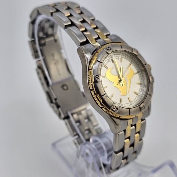 Houston Texans Women's Watch 32MM Gray Dial Two Tone Bands 7.25" New Battery - Picture 3 of 13